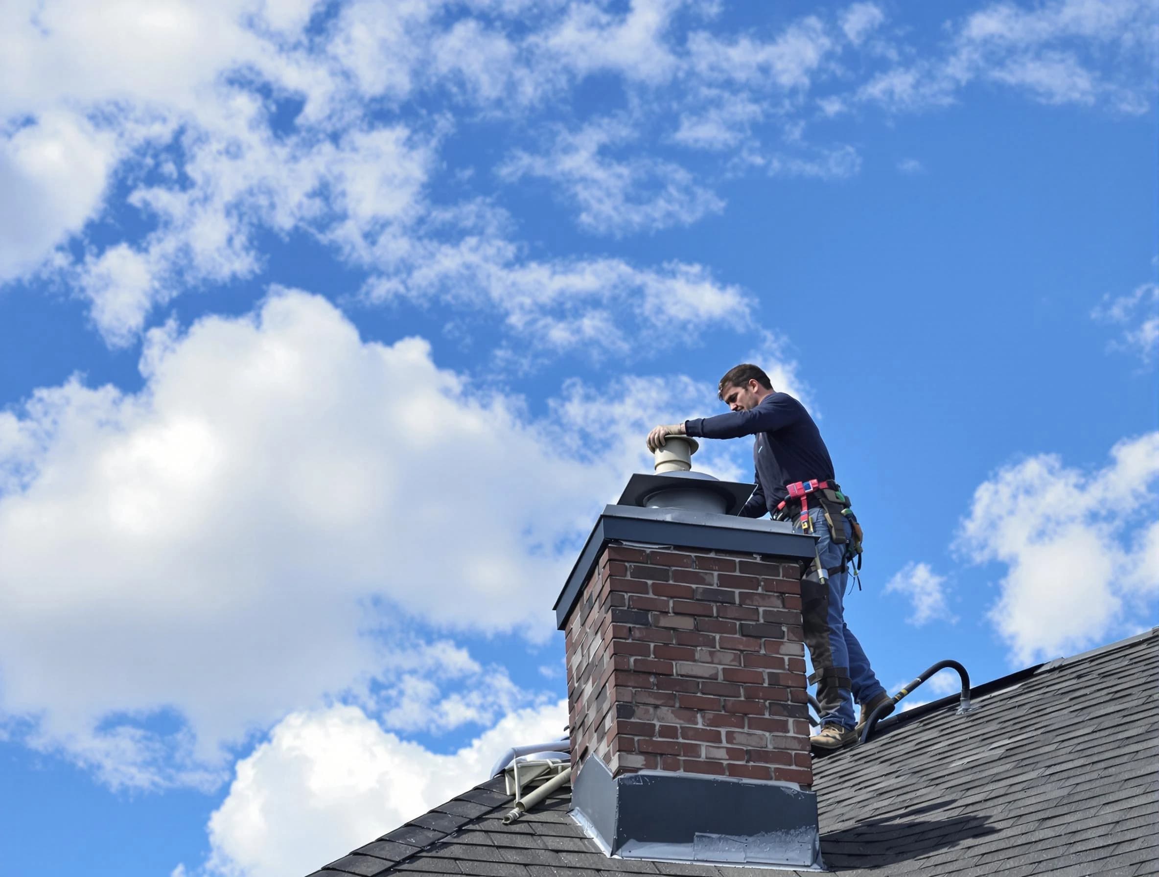 Mesa Chimney Sweep installing a sturdy chimney cap in Mesa, AZ