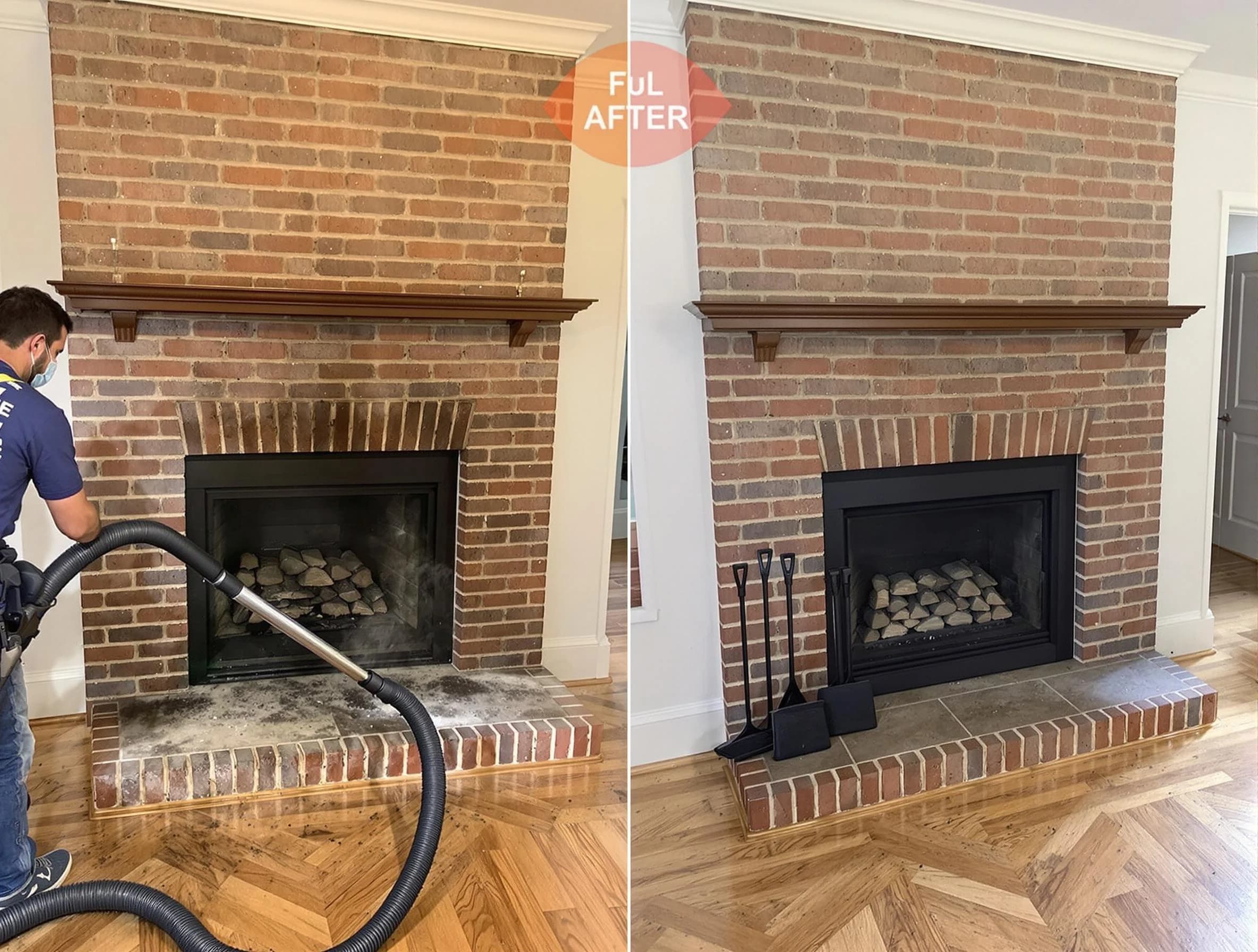 Mesa Chimney Sweep carefully sanitizing a fireplace in Mesa, AZ