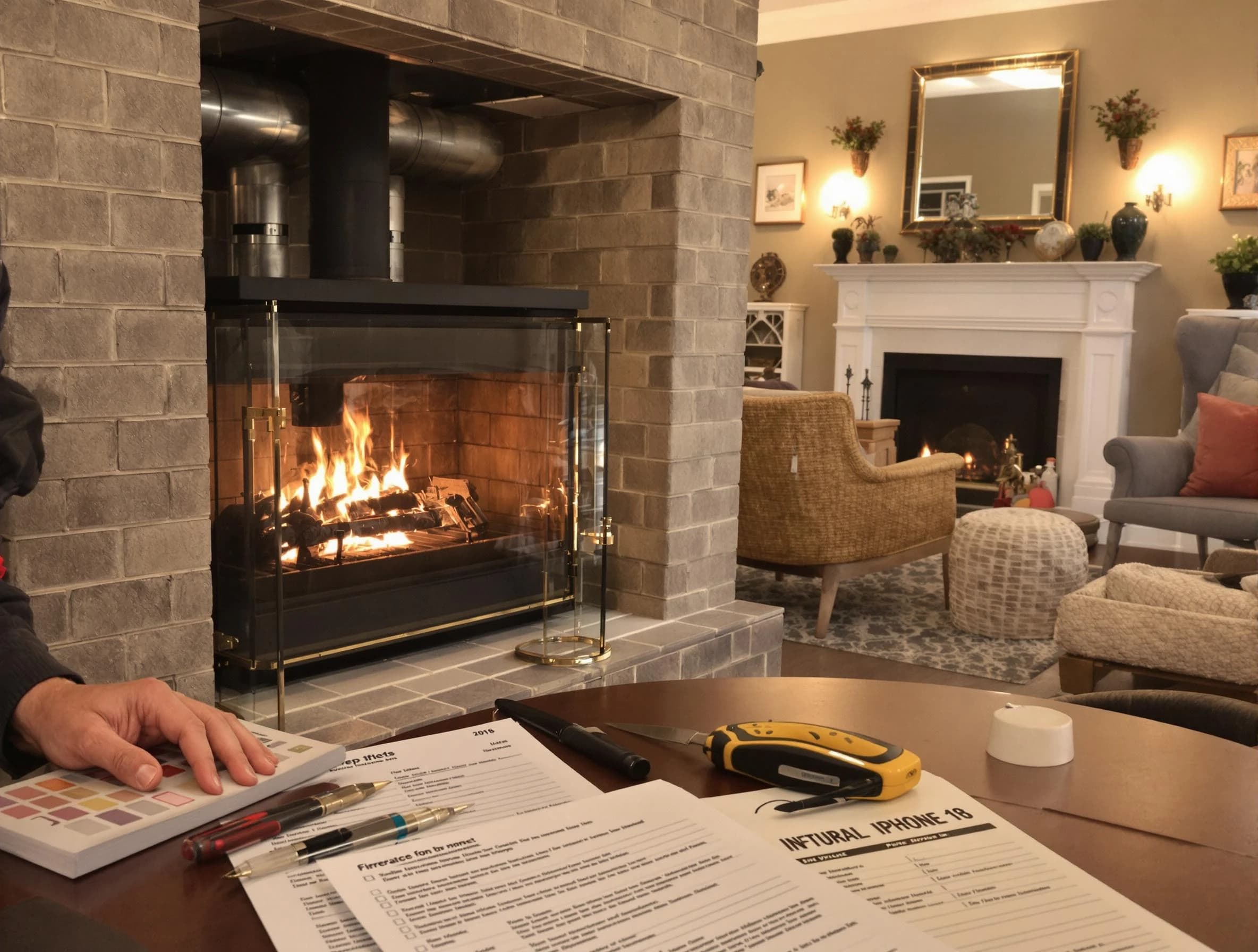 Mesa Chimney Sweep verifying fireplace safety measures in Mesa, AZ