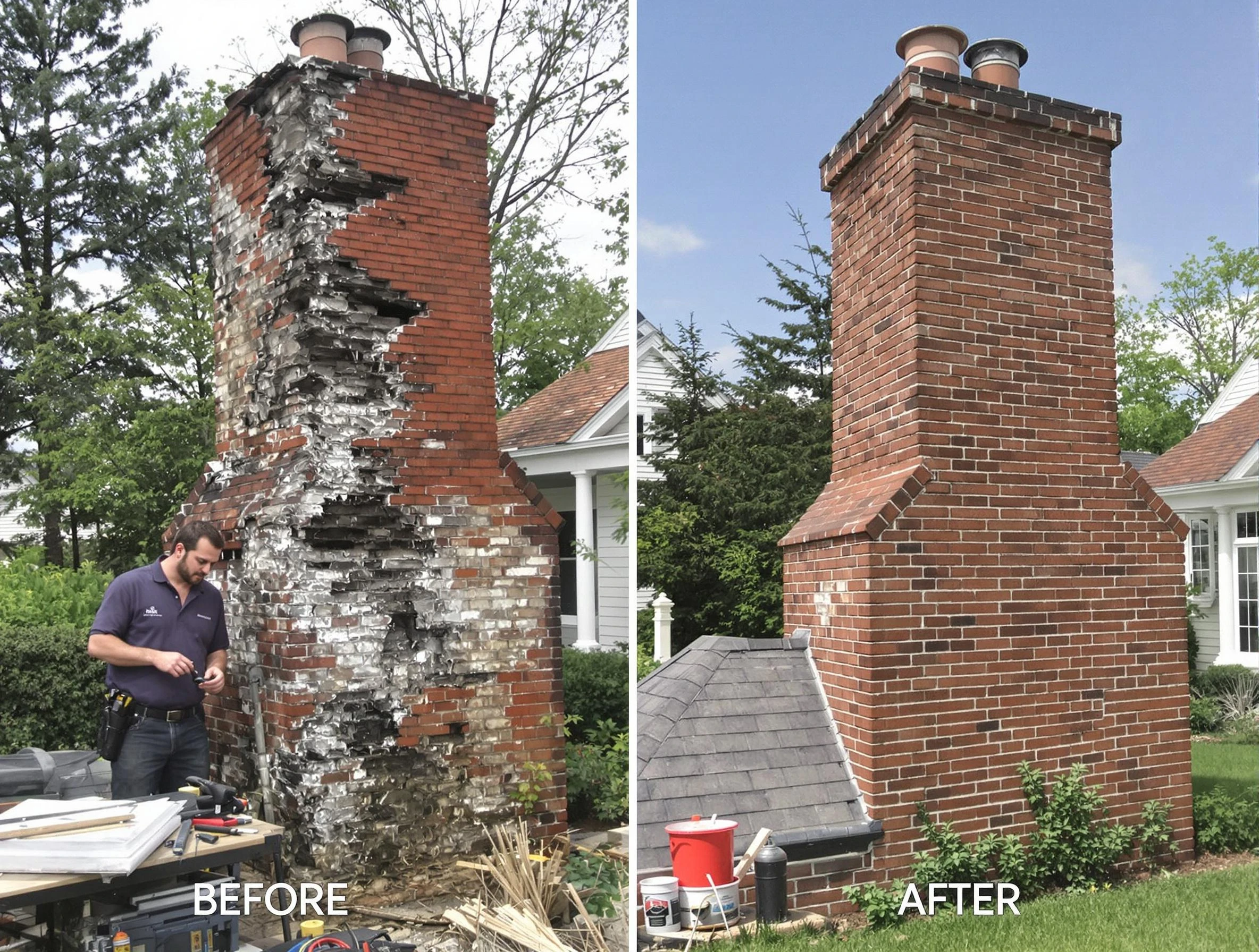 Mesa Chimney Sweep performing a full chimney restoration in Mesa, AZ