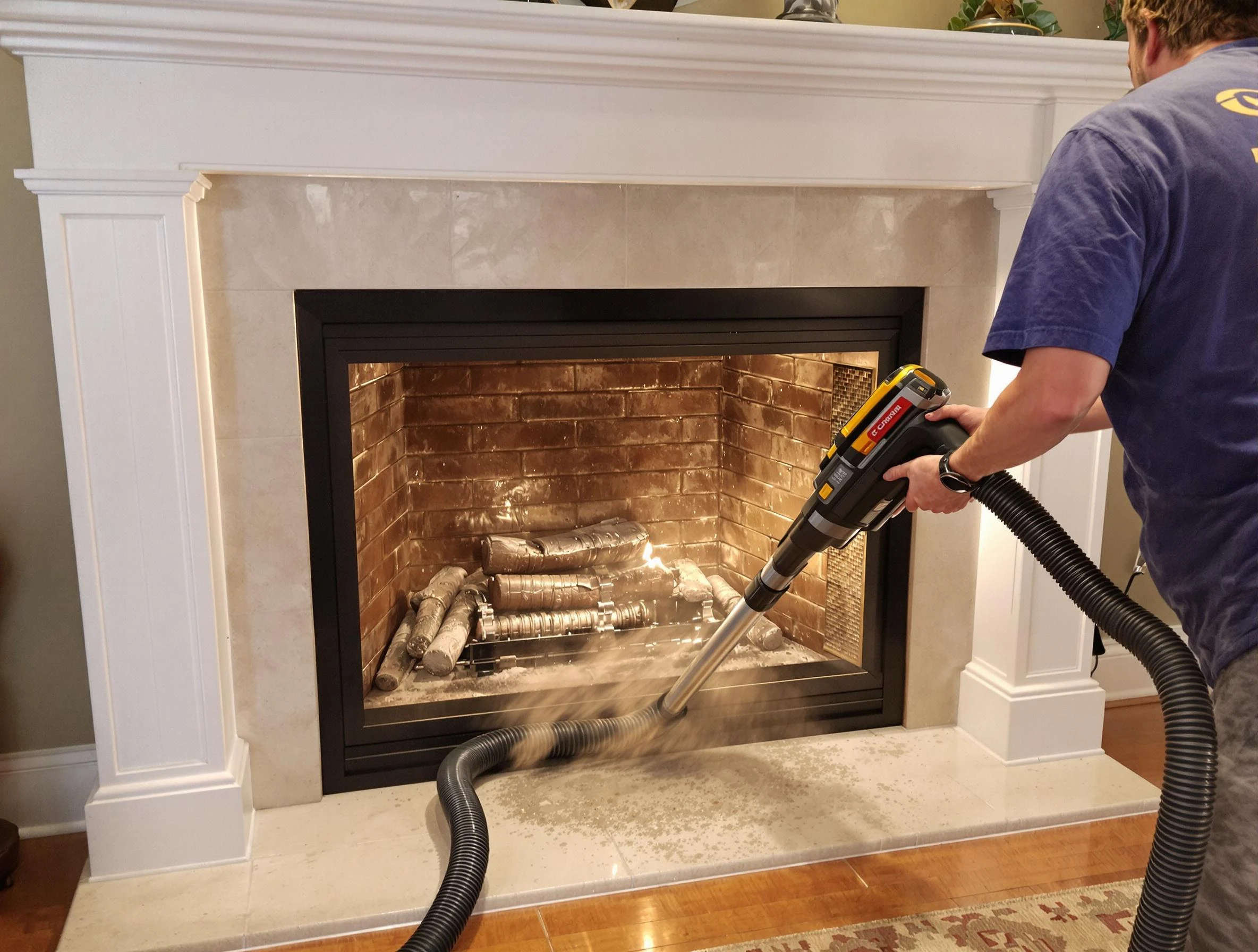 Fireplace cleaning performed by Mesa Chimney Sweep in Mesa, AZ