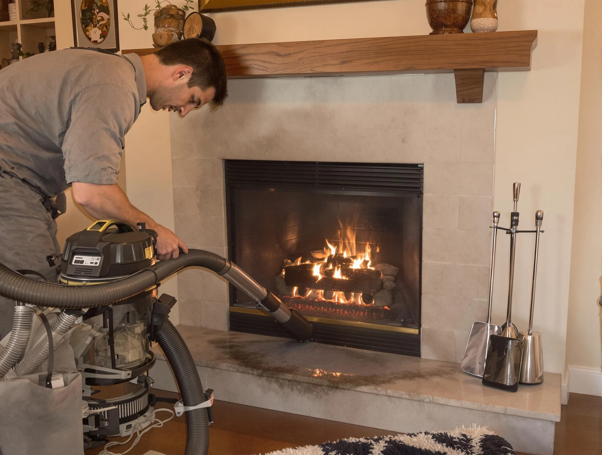 Routine fireplace upkeep by Mesa Chimney Sweep in Mesa, AZ