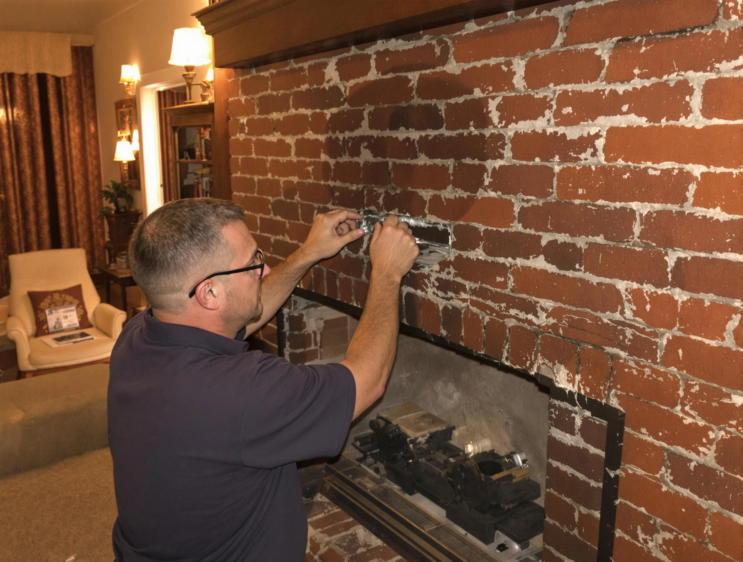Mesa Chimney Sweep expert fixing a fireplace in Mesa, AZ