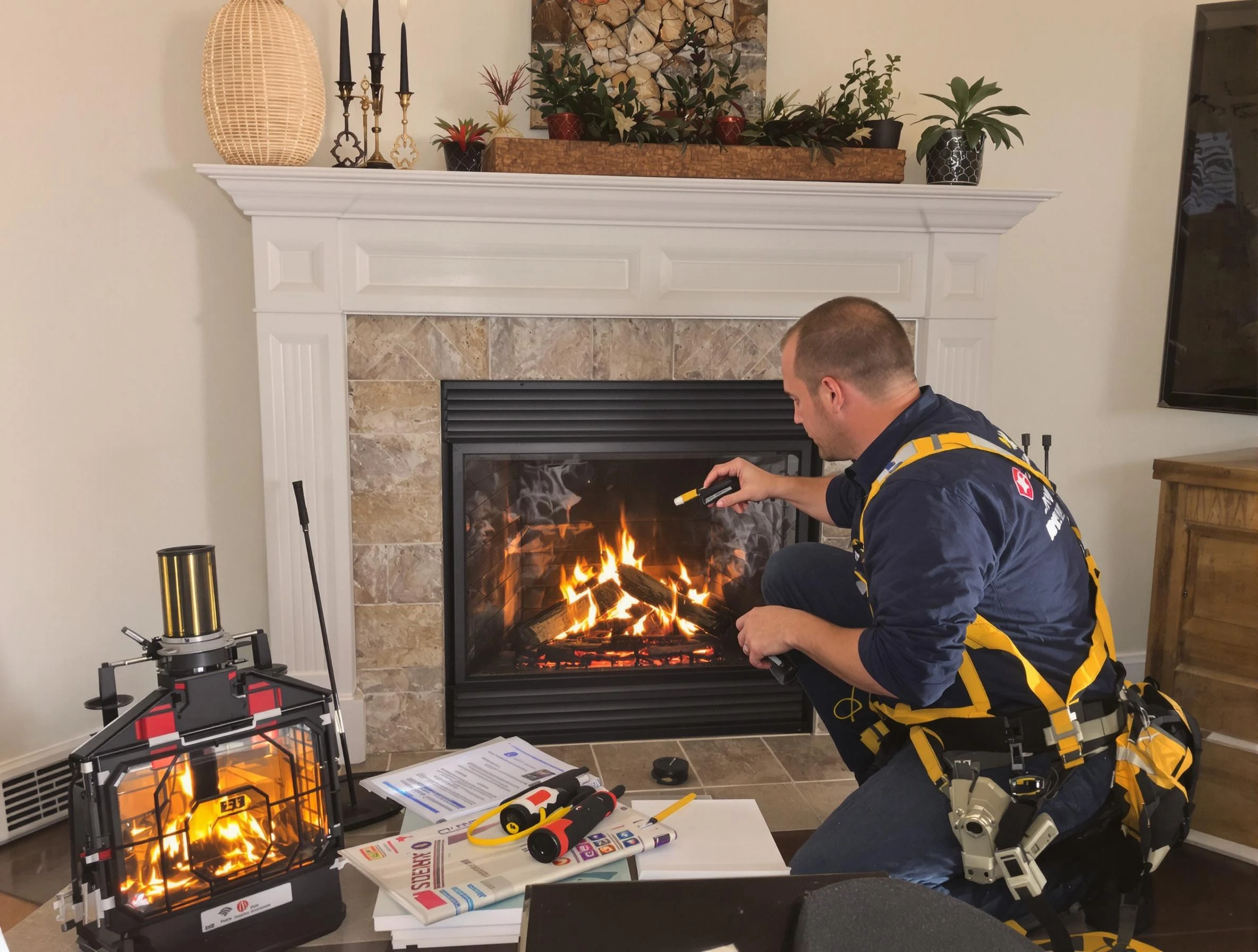Safety-focused fireplace inspection by Mesa Chimney Sweep in Mesa, AZ